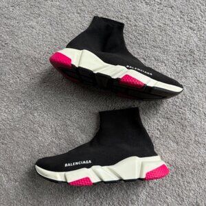 BALENCIAGA Speed Knit Sneaker Black Pink